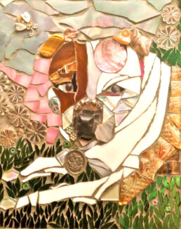 Mosaic of a dog named Hannah